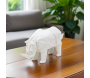 Rhinocéros déco en résine blanche origami - AUBRY GASPARD