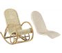 Rocking chair en manau et moelle de rotin naturelle Tipi