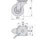 Roulette transparente avec platine Slip (Lot de 4) - EMU-0217