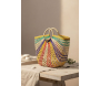 Sac demi-lune en jonc multicolore - AUBRY GASPARD