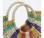 Sac demi-lune en jonc multicolore - AUB-5635