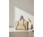 Sac en jute rectangulaire et poche en coton kaki - AUBRY GASPARD