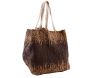 Sac de rangement en jute et cuir