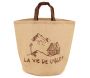 Sac rond en jute naturel plastifié - 5