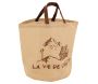 Sac rond en jute naturel plastifié - 8