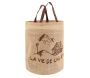 Sac rond en jute naturel plastifié