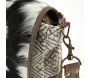 Sac à bandoulière en coton et peau de vache - AUB-4207