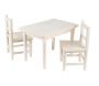 Salon enfant 1 table 2 chaises en pin blanchi