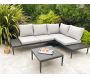 Salon d'angle de jardin 4 places en aluminium Ankara