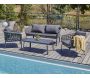 Salon bas de jardin 4 places en corde tissée et aluminium Camargue