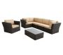 Salon de jardin Cosy 7 pièces en polyrésine mordorée - 5