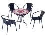 Salon de jardin en acier plateau mosaïque 4 personnes