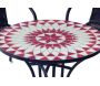 Salon de jardin en acier plateau mosaïque 4 personnes - HEVEA