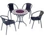Salon de jardin en acier plateau mosaïque 4 personnes