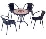 Salon de jardin en acier plateau mosaïque 4 personnes