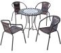 Salon de jardin en acier plateau mosaïque 4 personnes