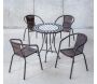 Salon de jardin en acier plateau mosaïque 4 personnes - HEVEA