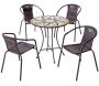 Salon de jardin en acier plateau mosaïque 4 personnes