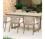 Salon de jardin en aluminium imitation bois 6 personnes Masai
