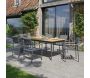Salon de jardin en aluminium et teck 6 personnes Piana