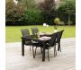 Salon de jardin en aluminium et verre trempé Black Edition - 849