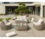 Salon de jardin bas 5 places en résine tressée demi-ronde luxe Isa