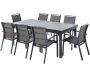 Salon de jardin design en aluminium anthracite 8 fauteuils Modulo - WILSA GARDEN