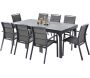 Salon de jardin design en aluminium anthracite 8 fauteuils Modulo - 7
