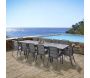 Salon de jardin design en aluminium anthracite 12 fauteuils Modulo