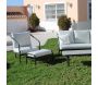 Salon de jardin détente en aluminium anthracite 5 places Alexis - HEVEA