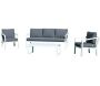 Salon de jardin détente en aluminium blanc Acapulco - HEVEA