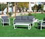Salon de jardin détente en aluminium blanc Acapulco
