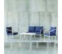 Salon de jardin détente en aluminium blanc 4 places Alexis