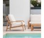 Salon de jardin détente en aluminium imitation bois Sudafrica - IND-0657
