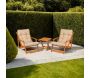 Salon de jardin détente en bois de hêtre Garden - HANAH HOME