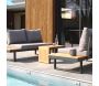Salon de jardin modulable 4 places en bois d'acacia et aluminium Tokyo - 1289