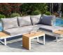 Salon de jardin modulable 4 places en bois d'acacia et aluminium Tokyo