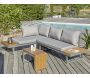 Salon de jardin modulable 4 places en bois d'acacia et aluminium Tokyo
