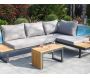 Salon de jardin modulable 4 places en bois d'acacia et aluminium Tokyo