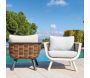 Salon de jardin sofa en aluminium et résine tressée Sudan - 