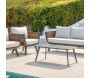 Salon de jardin sofa en aluminium et résine tressée Sudan