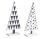 Sapin en bois laqué à motifs (Lot de 2)