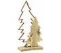 Sapins en métal et bois, guirlande led