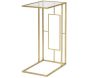 Selette en métal doré Cube et verre 40.5 x 25.5 x 60 cm