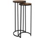 Sellette gigogne effet acacia et métal (Lot de 2)