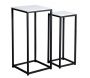 Sellettes carrées en bois et métal (Lot de 2)