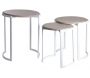 Sellettes rondes en métal et manguier (Lot de 3)