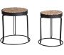 Sellettes rondes en métal et sapin (Lot de 2)