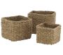 Série de 3 cache-pots en jonc naturel (Lot de 3)