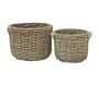 Cache-pots en poelet fendu sable (lot de 2)